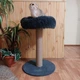 Когтеточка стойка с уютной лежанкой пончиком для котиков кошки 65х50х48см темно серая - изображение 4
