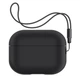 Силіконовий чохол для навушників Apple AirPods Pro 2 2022, Silicone Case with straps, чорний, захисний чохол з ремінцем, ультратонкий і легкий, повний захист, з підвіскою, м"який силікон, ArmorStandart (ARM68608) - зображення 1