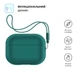 Силиконовый чехол для наушников Apple AirPods Pro 2 2022, Silicone Case with straps, зеленый, защитный кейс с ремешком, ультратонкий и легкий, полная защита, с подвеской, мягкий силикон, ArmorStandart (ARM68612) - изображение 2