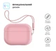 Силиконовый чехол для наушников Apple AirPods Pro 2 2022, Silicone Case with straps, розовый, защитный кейс с ремешком, ультратонкий и легкий, полная защита, с подвеской, мягкий силикон, ArmorStandart (ARM68616) - изображение 2