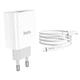 Адаптер мережевий Hoco Type-C to Lightning cable rapido charger set C80A |1USB/1Type-C, QC/PD, 20W, 3A| білий - зображення 3