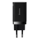 Адаптер сетевой BASEUS Super si Pro Quick Charge |1USB/1Type-C, 30W/3A, PD/QC| (CCSUPP-E02) черный - изображение 1