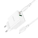 Адаптер сетевой BOROFONE Type-C to Lightning Cable Resource charger BA69A |1USB/1Type-C, 20W/3A, PD/QC| белый - изображение 6