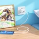 Адаптер мережевий HOCO Type-C to Lightning cable Pure power three-port C126A |1USB/2Type-C, 40W/3A, PD білий - зображення 5