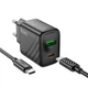 Адаптер мережевий HOCO Type-C to Type-C cable Sunlight dual-port charger CS23A |1USB/1Type-C, 30W/3A, PD/QC| - изображение 3