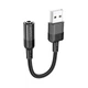 Перехідник HOCO LS37 USB to 3.5mm 15см Black - зображення 6