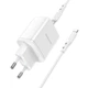 Адаптер мережевий BOROFONE Type-C to Lightning Cable Reacher dual Port charger set BN9 |2Type-C, 35W/3A, PD/QC| білий - зображення 3