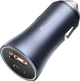 Адаптер автомобильный BASEUS Golden Contactor Pro Dual Quick Charger Car Charger |1USB/1Type-C, 5A/40W, QC/PD| (CCJD-0G) серый - изображение 2