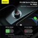Адаптер автомобильный BASEUS Golden Contactor Pro Dual Quick Charger Car Charger |1USB/1Type-C, 5A/40W, QC/PD| (CCJD-0G) серый - изображение 4