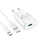 Адаптер сетевой Hoco Type-C Cable Fighter single port charger C109A |1USB, 18W/3A, QC| белый - изображение 6