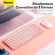 Клавиатура Baseus K01A Wireless Tri-Mode Keyboard |2.4G/BT1+BT2, 2xAAA Battery| розовая - изображение 10