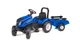 Детский трактор на педалях Falk New Holland с прицепом синий, 3080AB - изображение 1