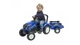 Детский трактор на педалях Falk New Holland с прицепом синий, 3080AB - изображение 2