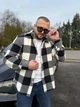 Мужская рубашка MonsterBrand теплая S (46) черно белая - изображение 8