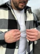 Мужская рубашка MonsterBrand теплая S (46) черно белая - изображение 10