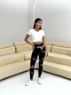 Спортивные женские леггинсы Marble Tie-Dye с эффектом Push Up для фитнеса и йоги Бесшовные Мраморные XS-S Черные с белым (4792S) - изображение 7