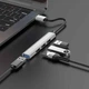 Адаптер Hoco HB26 (Type-C to USB3.0+USB2.0*3) 4 in 1 металлический серый - изображение 2