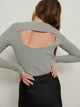 Лонгслив длинный женский NA-KD 1018-007836-0008 XL Серо-синий (7325944167323) - изображение 2