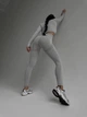 Спортивный женский костюм-двойка Seamless collection с эффектом Push Up (рашгард + леггинсы) для фитнеса и йоги L Серебро (M010L) - изображение 5