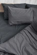 Комплект постельного белья Moon&Star полуторный 143х210 наволочки 4х70х70 Gray Stripe&Black Бязь Gold Люкс (MS-820001063) - изображение 6