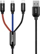 Кабель HOCO X76 4-in-1 Super charging cable(Type-C+Type-C+iP+Micro) 2A/1m чорний - изображение 2