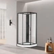 Душевой бокс DUSEL GLARE Black Matt 90x90x210 стекло прозрачное, профиль черный, без крыши - изображение 2