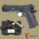 Стартовый пистолет Colt 1911, KUZEY 911#2 Black/Green Grips, Сигнальный пистолет под холостой патрон 9мм, Шумовой - изображение 1