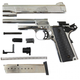 Стартовый пистолет Colt 1911, KUZEY 911#6 Matte Chrome Plating, Engraved/Black Grips, Сигнальный пистолет под холостой патрон 9мм, Шумовой - изображение 5