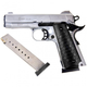 Стартовий пістолет Colt 1911, KUZEY 911-SX#1 Matte Chrome Plating/Black Grips, Сигнальний пістолет під холостий патрон 9мм, Шумовий - зображення 3