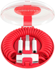 Kabel Vonmahlen Allroundo C USB Type-C - USB Type-A + micro-USB - Apple Lightning 0.75 m Red (ALC00004) - obraz 1