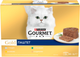 Мультипак упаковка влажного корма для взрослых кошек Purina Gourmet Gold Паштет с тунцем, с курицей, с кроликом, с индейкой 85 г х 12 шт (8445291106291/8445291106307) - изображение 1