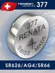 Батарейка часовая Renata R377 SR626SW Silver Oxide 1шт - изображение 2