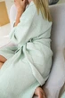 Халат женский вафельный COSY 303 2XL с шалевым воротником мятный - изображение 8