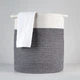 Корзина для хранения текстильная с ручками, белый/серый MVM TH-15 GRAY/WHITE - изображение 3
