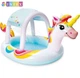 Intex 58435 NP детский бассейн "Единорог" размером 254х132х109см, с надувным навесом - изображение 1