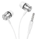 Навушники BOROFONE Platinum metal universal earphones with microphone BM75 |1.2m, Hi-Fi| сріблясті - зображення 2