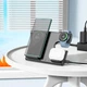 Зарядка Qi Hoco Flash folding 3-in-1 wireless fast charger CQ2 (Sam Watch / phone / earphone, 15wqi, 27w Type-C) черная - изображение 6