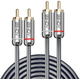 Kabel Lindy Cromo Line 2 x RCA-jack - 2 x RCA-jack 0.5 m Gray (4002888353441) - obraz 1