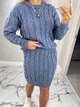 Fashions • В'язаний костюм Злата Fashions 42-52 джинс (314-нс) - зображення 5