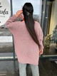 В'язаний жіночий кардиган оверсайз NASTIA, колір Темна пудра розмір One Size - изображение 5
