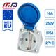 Розетка силова SCHUKO 16A 250В 2P+E IP54 IDE Синій (452) - зображення 2