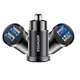 Автомобільний зарядний пристрій ESSAGER Gyroscope Mini Charger USB-A + USB-A 30W Black (ECC2A-TL01) - зображення 3