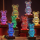 Нічник світильник 3D TOPA Ведмідь Ведмедик феєрверк RGB 7 кольорів - зображення 5