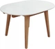 Стол кухонный обеденный столик на кухню небольшой раскладной круглый из дерева кухонные обеденные столы столики для кухни Женова 90 (130) х 75 х 90 см натуральный белый - изображение 3