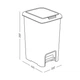 Ведро для мусора 45 л с крышкой и педалью пластиковое MVM BIN-01 45L GRAY - изображение 4