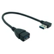 Кабель адаптер кутовий USB 3.0 Male-Female Alitek Лівий Left, 23 см (48686) - зображення 1