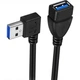 Кабель адаптер кутовий USB 3.0 Male-Female Alitek Лівий Left, 23 см (48686) - зображення 4