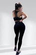 Костюм для фітнесу жіночий LILAFIT комплект лосіни пуш ап та топ чорний у рубчик M (LFS000060) - зображення 3