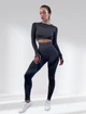 Костюм для фитнеса женский лосины и топ LILAFIT серый с сеточкой L (LFS000078) - изображение 1