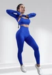 Костюм для фитнеса 3 в 1 женский LILAFIT комплект лосины пуш ап топ и майка синий M (LFS000072) - изображение 1
